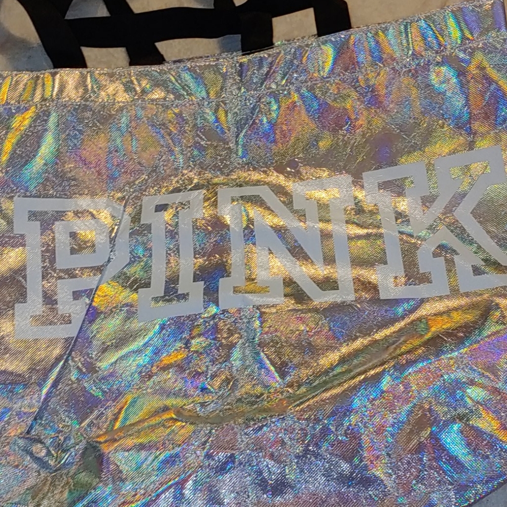 PINK Silver shopping bag